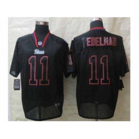 Nike NeW England Patriots 11 Julian Edelman Black Elite Lights Out NFL Jersey