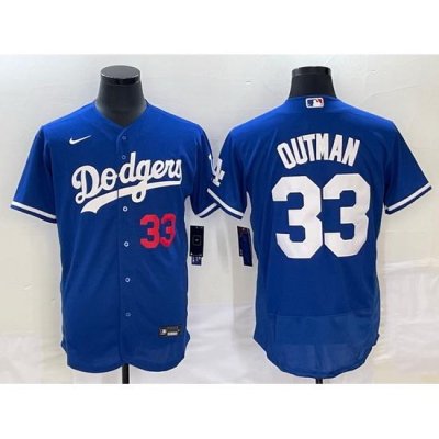 Men Los Angeles Dodgers 33 James Outman Blue Flex Base Stitched Baseball Jersey