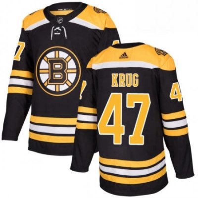 Mens Adidas Boston Bruins 47 Torey Krug Premier Black Home NHL Jersey