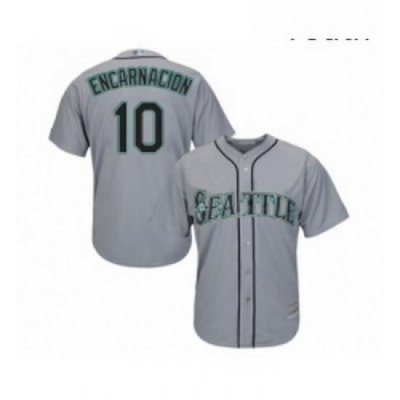 Youth Seattle Mariners 10 Edwin Encarnacion Replica Grey Road Cool Base Baseball Jersey