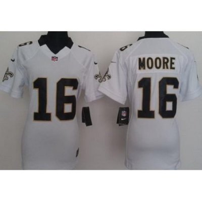 Women Nike NeW Orleans Saints 16 Lance Moore White Nike NFL Jersey