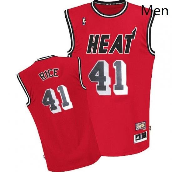 Mens Adidas Miami Heat 41 Glen Rice Authentic Red Throwback NBA Jersey