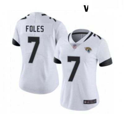 Womens Jacksonville Jaguars 7 Nick Foles White Vapor Untouchable Limited Player Football Jersey