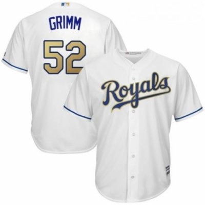 Youth Majestic Kansas City Royals 52 Justin Grimm Replica White Home Cool Base MLB Jersey