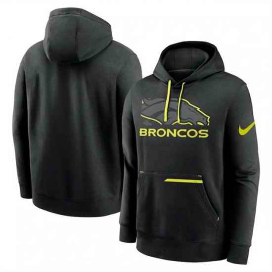 Men Denver Broncos Black Volt Pullover Hoodie