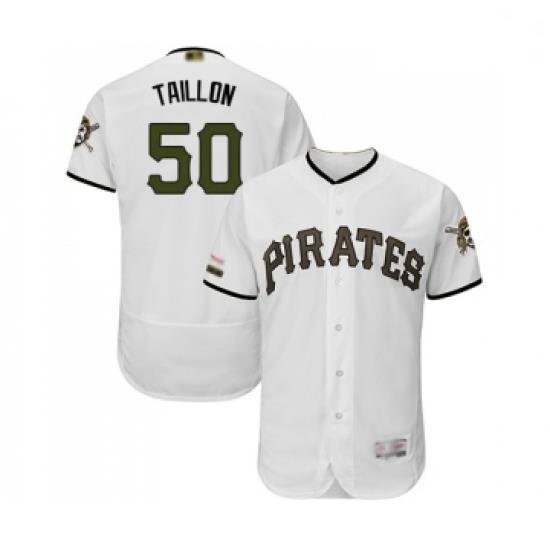 Mens Pittsburgh Pirates 50 Jameson Taillon White Alternate Authentic Collection Flex Base Baseball Jersey