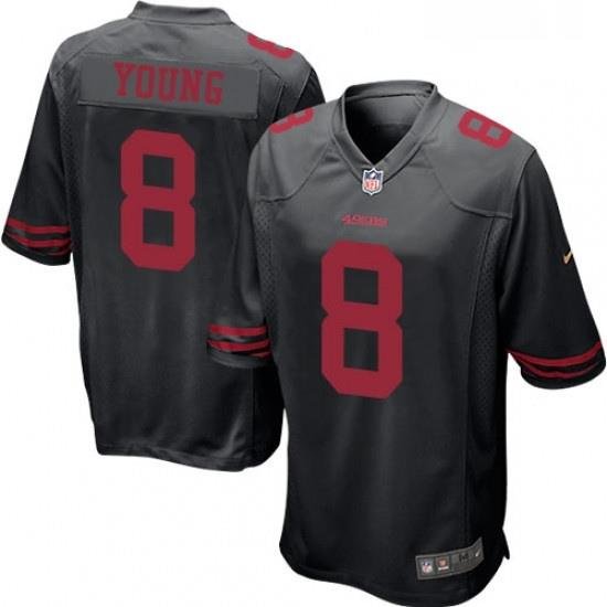 Mens Nike San Francisco 49ers 8 Steve Young Game Black NFL Jersey