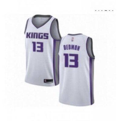 Mens Sacramento Kings 13 Dewayne Dedmon Authentic White Basketball Jersey Association Edition