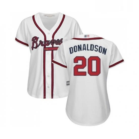 Womens Atlanta Braves 20 Josh Donaldson Replica White Home Cool Base Baseball Jersey