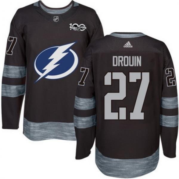 Lightning #27 Jonathan Drouin Black 1917 2017 100th Anniversary Stitched NHL Jersey