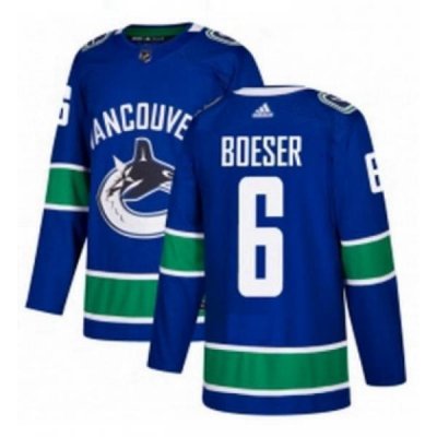 Mens Adidas Vancouver Canucks 6 Brock Boeser Premier Blue Home NHL Jersey