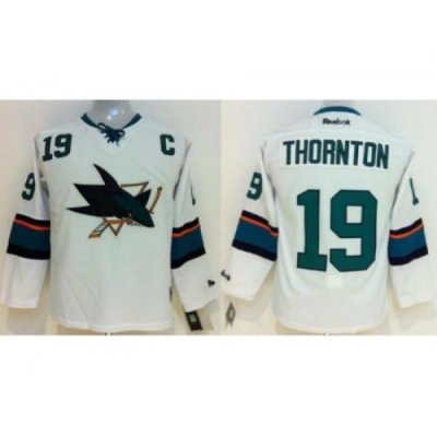 San Jose Sharks 19 Joe Thornton White NHL Hockey Jersey New Style