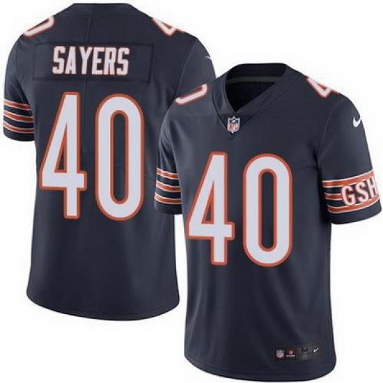 Nike Bears #40 Gale Sayers Navy Blue Team Color Mens Stitched NFL Vapor Untouchable Limited Jersey