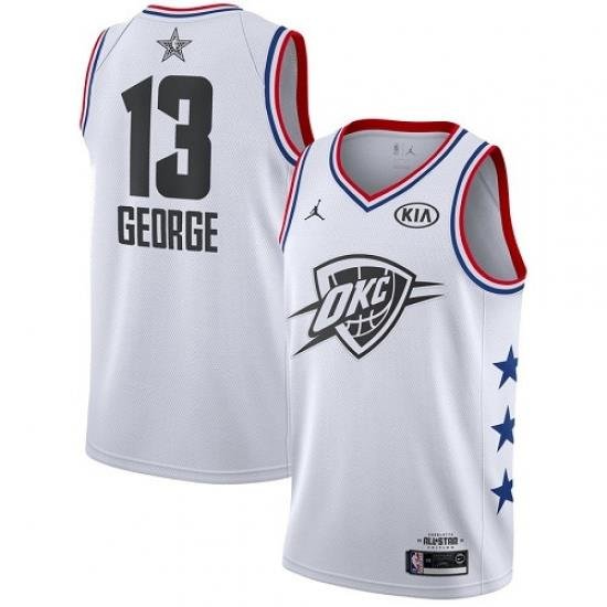 Thunder #13 Paul George White Basketball Jordan Swingman 2019 All Star Game Jersey