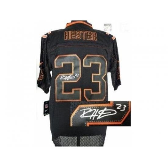 Nike Chicago Bears 23 Devin Hester Black Elite Light Out Signed NFL Jersey