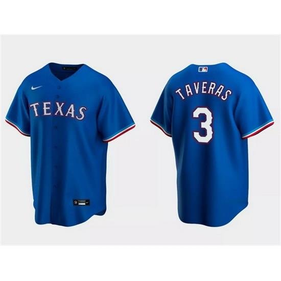 Men Texas Rangers 3 Leody Taveras Royal Cool Base Stitched Baseball Jersey