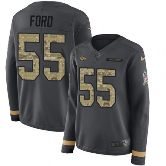 Nike Chiefs #55 Dee Ford Anthracite Salute to Service Women Stitched