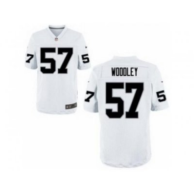 Nike Oakland Raiders 57 LaMarr Woddley White Elite NFL Jersey