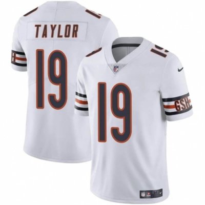 Men Chicago Bears 19 Tory Taylor White Vapor Stitched Football Jersey