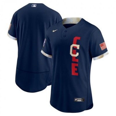 Men's Cleveland Indians Blank Nike Navy 2021 MLB All-Star Game Authentic Jersey