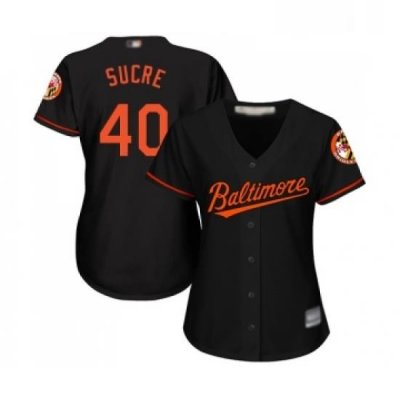 Womens Baltimore Orioles 40 Jesus Sucre Replica Black Alternate Cool Base Baseball Jersey