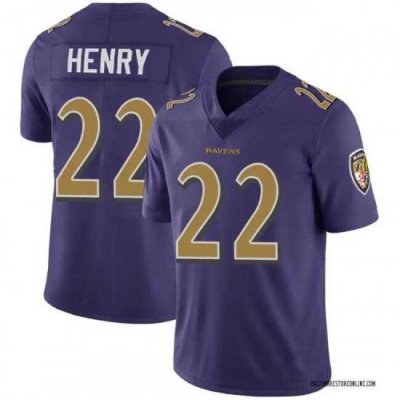 Men's Baltimore Ravens #22 Derrick Henry Purple Rush Football Stitched Jersey