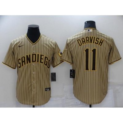 Men San Diego Padres 11 Yu Darvish BroWn Cool Base Stitched Jerse