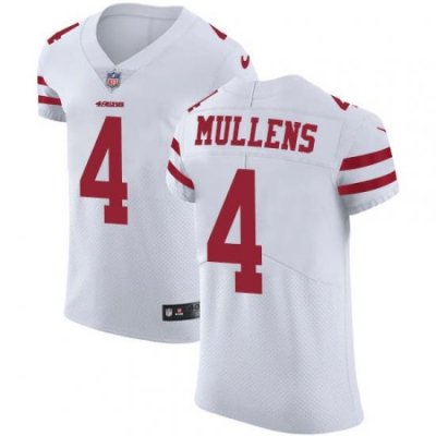 Nike 49ers #4 Nick Mullens White Men Stitched NFL Vapor Untouchable Elite Jersey