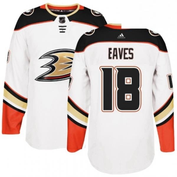 Mens Adidas Anaheim Ducks 18 Patrick Eaves Authentic White Away NHL Jersey