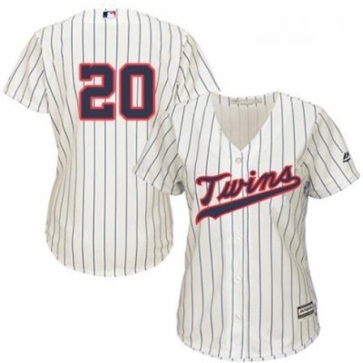 Womens Majestic Minnesota Twins 20 Eddie Rosario Authentic Cream Alternate Cool Base MLB Jersey