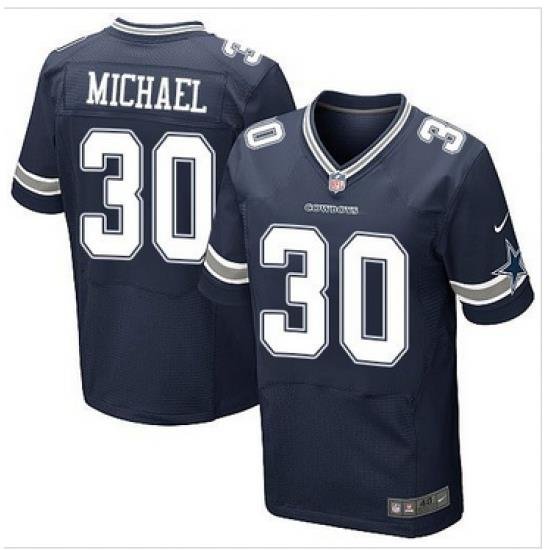 Nike Dallas CoWboys #30 Christine Michael Navy Blue Team Color Mens Stitched NFL Elite Jersey