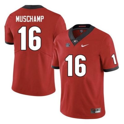 Men #16 Jackson Muschamp Georgia Bulldogs College Football Jerseys Sale-Red Anniversary