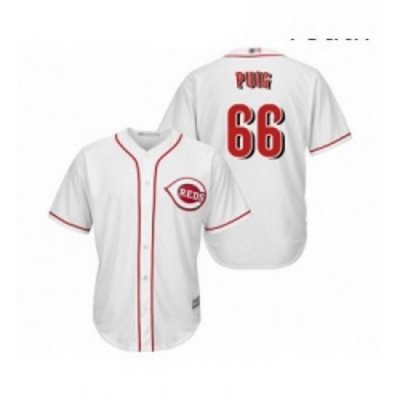 Youth Cincinnati Reds 66 Yasiel Puig Replica White Home Cool Base Baseball Jersey