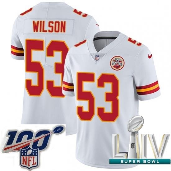 2020 Super Bowl LIV Men Nike Kansas City Chiefs #53 Ramik Wilson White Vapor Untouchable Limited Player NFL Jersey