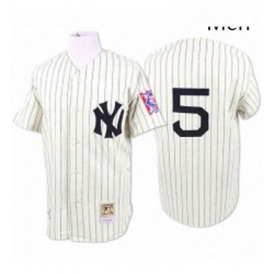 Mens Mitchell and Ness 1939 New York Yankees 5 Joe DiMaggio Authentic White Throwback MLB Jersey