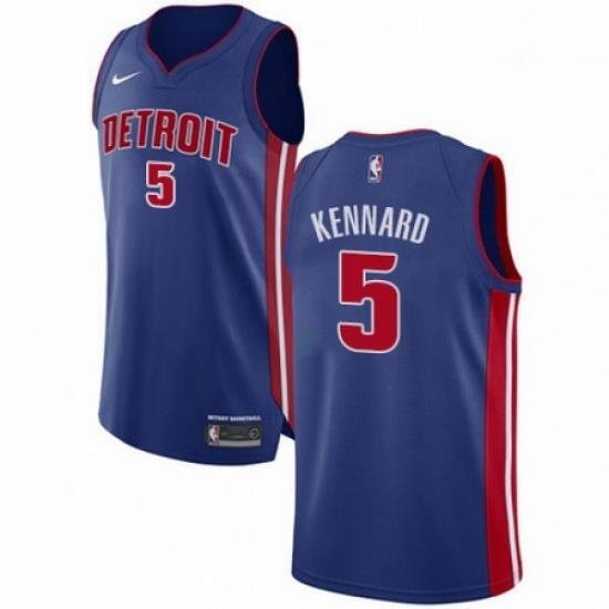 Mens Nike Detroit Pistons 5 Luke Kennard Authentic Royal Blue Road NBA Jersey Icon Edition