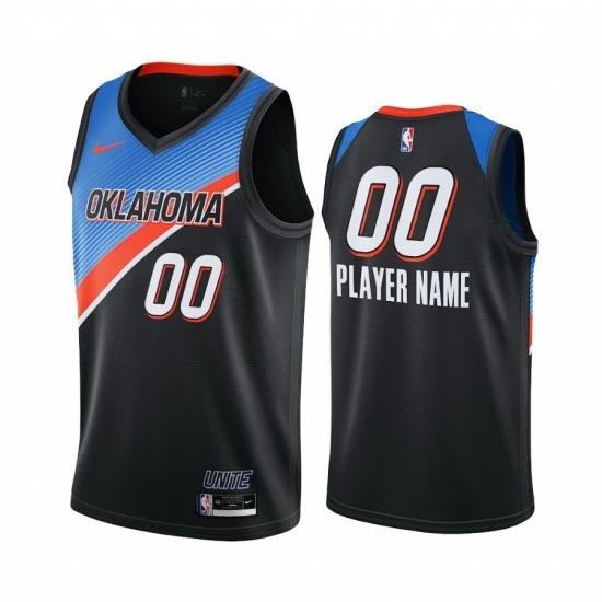 Nike Thunder Custom Black NBA Swingman 2020 21 City Edition Jersey