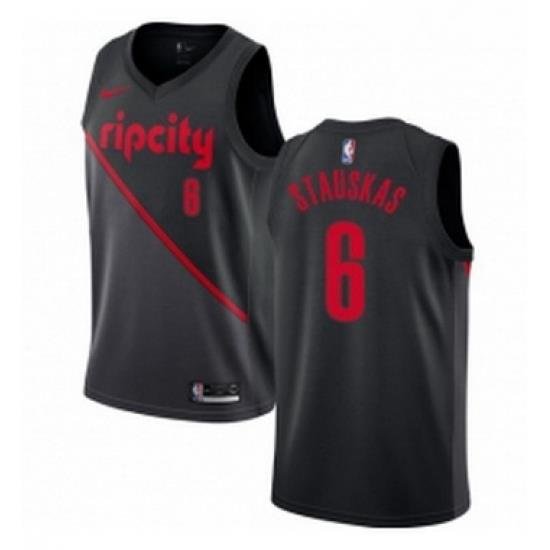 Youth Nike Portland Trail Blazers 6 Nik Stauskas Swingman Black NBA Jersey 2018 19 City Edition