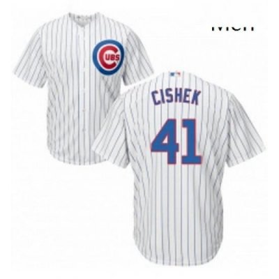 Mens Majestic Chicago Cubs 41 Steve Cishek Replica White Home Cool Base MLB Jersey