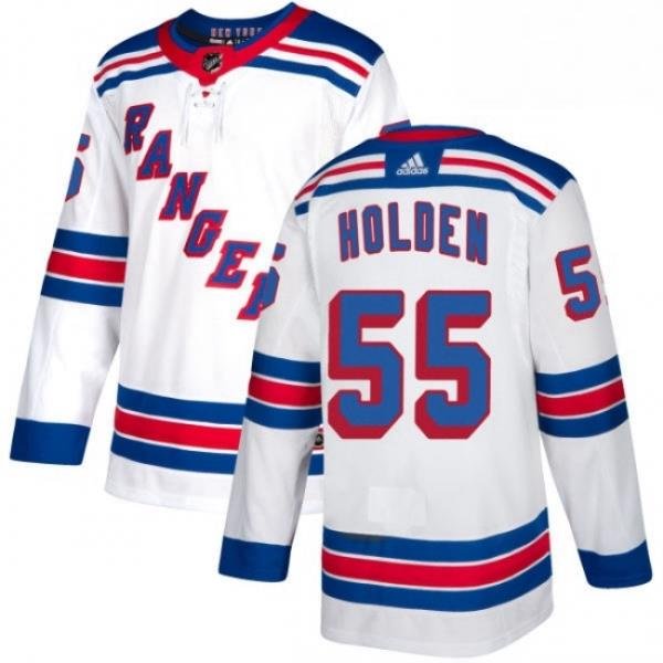 Mens Adidas New York Rangers 55 Nick Holden Authentic White Away NHL Jersey