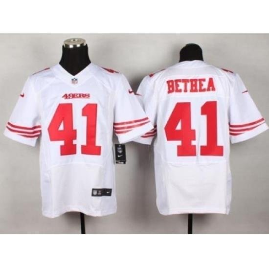 Nike San Francisco 49ers 41 Antoine Bethea White Elite NFL Jersey