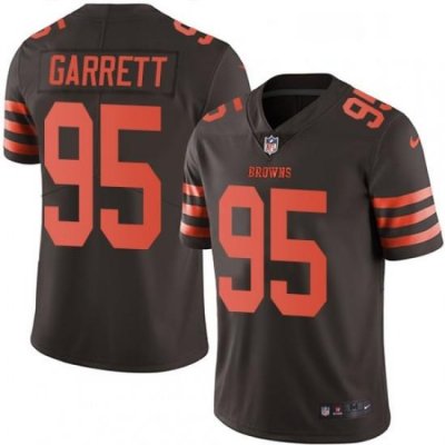 Mens Nike Cleveland Browns 95 Myles Garrett Limited Brown Rush Vapor Untouchable NFL Jersey