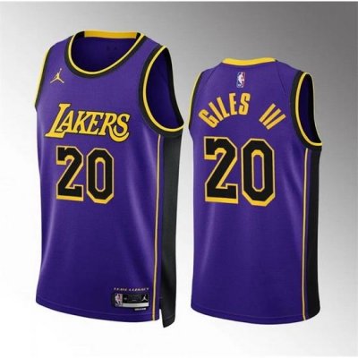 Men Los Angeles Lakers 20 Harry Giles Iii Purple Statement Edition Stitched Basketball Jersey