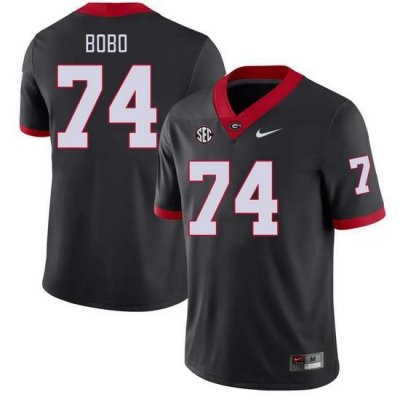 Men #74 Drew Bobo Georgia Bulldogs College Football Jerseys Stitched-Black