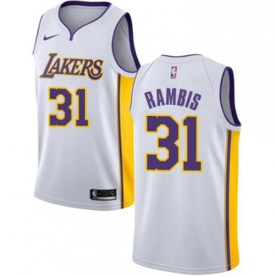 Youth Nike Los Angeles Lakers 31 Kurt Rambis Swingman White NBA Jersey Association Edition