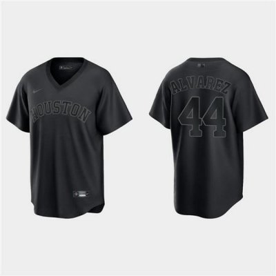 Men Houston Astros 44 Yordan Alvarez Black Pitch Black Fashion Replica Stitched Jersey