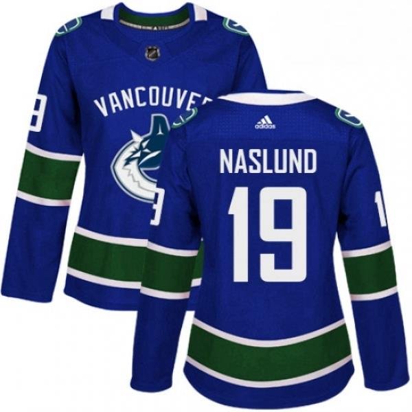 Womens Adidas Vancouver Canucks 19 Markus Naslund Premier Blue Home NHL Jersey