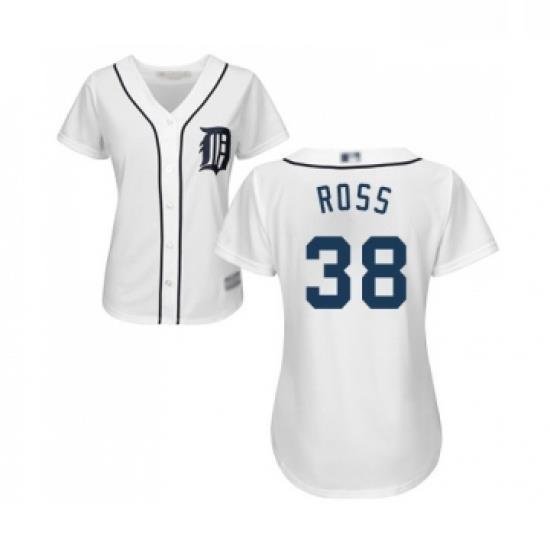 Womens Detroit Tigers 38 Tyson Ross Replica White Home Cool Base Baseball Jersey