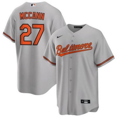 Men Baltimore Orioles 27 James McCann Grey Cool Base Stitched Jersey