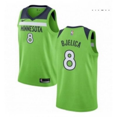 Mens Nike Minnesota Timberwolves 8 Nemanja Bjelica Swingman Green NBA Jersey Statement Edition